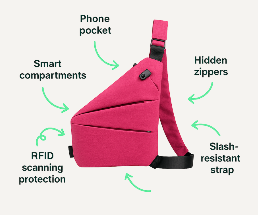 Princess Anti Theft Travel Bag